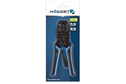 Пресс-клещи для обжима телефонных и компьютерных клемм Hoegert Technik 4P, 6P, 8P, 10P HT1P170