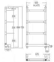 Полотенцесушитель электрический Margaroli Sereno 5824704NONB черный