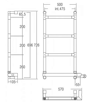 Полотенцесушитель электрический Margaroli Sereno 5824704NONB черный