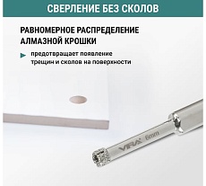 Коронка алмазная VIRA по керамике 6 мм, 2 шт, трехгранный хвостовик 559537