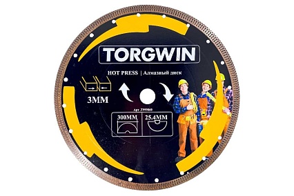Алмазный диск супер тонкий HOT PRESS 300х2.2/3х10х25.4 мм TORGWIN T999860