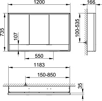 Зеркальный шкаф Keuco Royal Lumos 14305171301 120 см с подсветкой