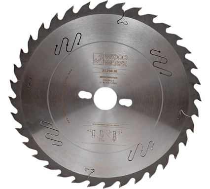 Диск пильный универсальный 250x2.4x30 мм, 36T, A=18° ATB+SHEAR WOODWORK 31.250.36