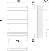 Полотенцесушитель водяной Terminus Вента люкс П16 500x800, 4670078529510