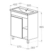 Тумба с раковиной Orange Topline-Line 60 см напольная, белый, TLIB60