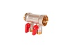 Коллектор с шаровыми кранами STOUT Smb 6210 011202 1", 2 отвода 1/2", красные ручки RG0091AACQKOJF