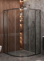 Душевой уголок Cezares MOLVENO-R-11-90+30-C-GM-IV 120x120 прозрачный, оружейная сталь