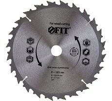 Диск пильный по дереву (185х20 мм; 24Т) для циркулярных пил FIT 37686