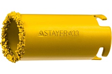 Коронка кольцевая с карбидно-вольфрамовой крошкой PROFESSIONAL 33 мм Stayer 33345-33