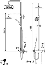 Душевая стойка Cezares Leaf LEAF-CDA-30-01 хром