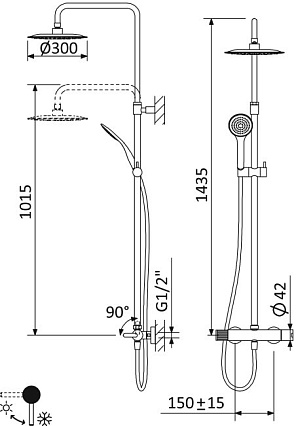 Душевая стойка Cezares Leaf LEAF-CDA-30-01 хром