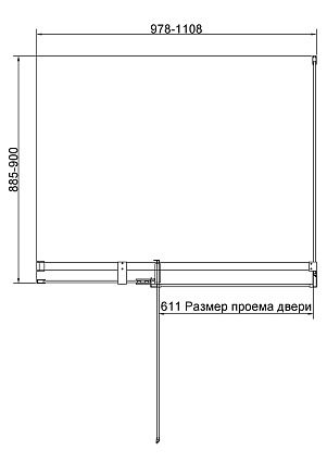 Душевой уголок Vincea Экстенза (Extenza) VSR-4EX101190CLGM 100/110x90 вороненая сталь, прозрачное