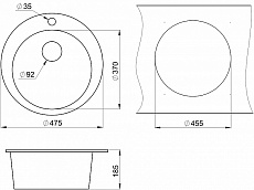 Кухонная мойка Granula GR-4801 47.5 см графит