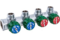 Регулирующий коллектор STOUT 3/4, 4 отвода 1/2, плоское уплотнение SMB-6849-341204 RG008UJF00344S