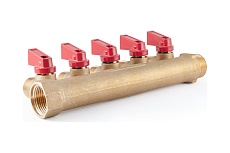 Коллектор с шаровыми кранами PROFACTOR в/н 3/4&quot; х 5 вых 1/2&quot;нар PF MV 264.5