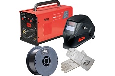 Сварочный полуавтомат Fubag IRMIG 140 syn с горелкой 150а в комплекте + набор из 3 предметов: маска+краги сварщика+проволока 41399_vset