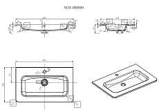 Раковина Vincea VCB-1RA800B 80 см, черный