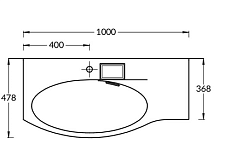 Раковина Kerama Marazzi Riva 100 см левая RV.wb.100Lh