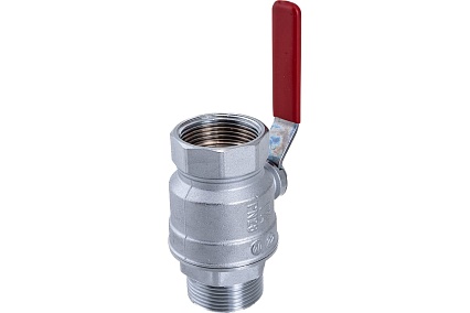 Шаровый кран Gekon хромированный с вн./нар. резьбой 1 1/4", ручка-рычаг GK 554L 114