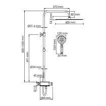 Душевая стойка WasserKRAFT A113.119.127.CH Thermo с термостатом, хром