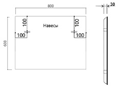 Зеркало Vincea VLM-3VN800B 80x60 см, сенсорный выключатель и диммер, черный