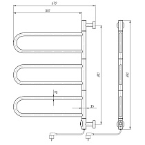 Полотенцесушитель электрический Domoterm Сальса DMT 108E П6 60x90 EK хром