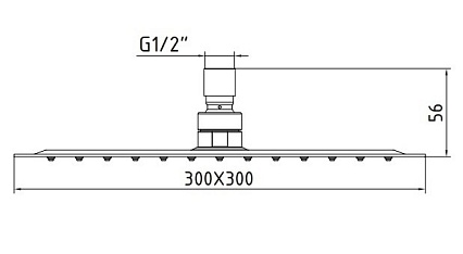 Верхний душ E.C.A. Shower Head Slim 30 см 102145013