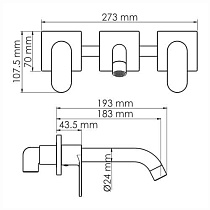 Cмеситель для раковины WasserKRAFT Elbe 7445 черный