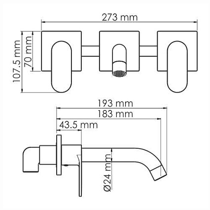 Cмеситель для раковины WasserKRAFT Elbe 7445 черный