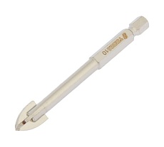 Сверло по керамике твердосплавное (10 мм; крестовый наконечник; шестигранный хвостовик) Тундра 1443770