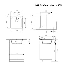 Кухонная мойка Ulgran Quartz Forte 505-08 50.5 см космос