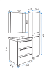 Тумба с раковиной 1MarKa Соната 75Н, 3 ящика, белый глянец