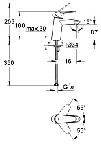 Смеситель для раковины Grohe Eurodisc Cosmopolitan 3246920E