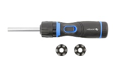 Отвертка со сменными битами Hoegert Technik с редуктором 1:5, с поворотной рукояткой HT1S216