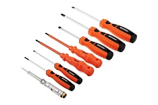 Набор 8 отверток Ермак PH1*100, SL4x100, PH2x100, SL6x100, SL3x75, SL5x75, PH0*75+тестер напряжения651-652