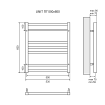 Полотенцесушитель электрический Lemark Unit LM45607E П7 50x60