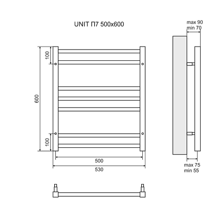 Полотенцесушитель электрический Lemark Unit LM45607E П7 50x60