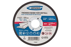 Круг отрезной по металлу 115х1х22,2 мм Gross 74361