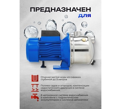 Насос самовсасывающий Forsage (230В, 50Гц, 750Вт, 50л/мин) (обмотка AL) F-JS100 ALU(61149)
