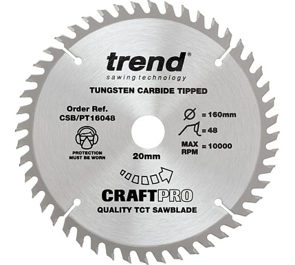 Пильный диск 160 мм 48 зубьев Trend CSB/PT16048