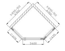 Поддон для душа Grossman Status ST-90D 90x90 пятиугольный