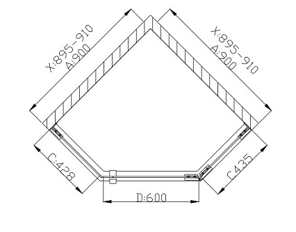 Поддон для душа Grossman Status ST-90D 90x90 пятиугольный