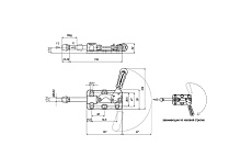 Механический плунжерный зажим KUKAMET с кронштейном усилие 155 кг 535-3-Q12-L
