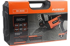 Перфоратор Patriot RH 263Q SDS+, мощность 880 Вт, 2.9 Дж, 3 режима работы, быстросменный патрон QCC, макс.диаметр 26 мм, глубиномер, кейс 140301314