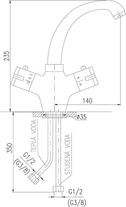 Смеситель для раковины Rav Slezak Dunaj Termostat TRM26.5 термостат