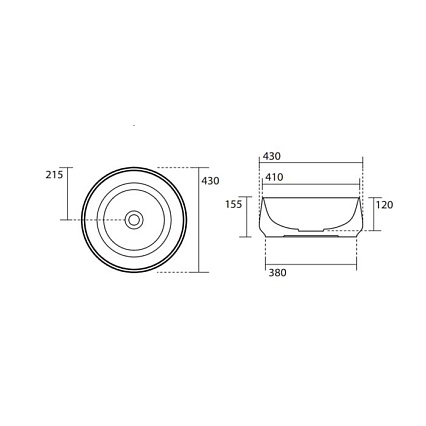 Раковина Kerasan F10 460481 43 см коричневый орех матовый