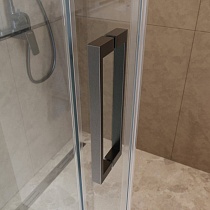 Душевой уголок BelBagno SOFT_CLOSE-1-AH-1-160/80-C-GM 160x80 прозрачный, оружейная сталь