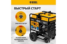 Бензиновый генератор Denzel PS-180EA 18 кВт, 230 В, 65 л, разъём ATS, электростартер 946974