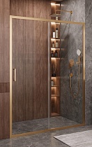 Душевая дверь Cezares MOLVENO-BF-1-140-C-BORO-IV 140x195, прозрачная, брашированное золото