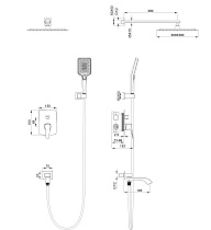 Душевой набор Wonzon&Woghand Flex WW-88939072-BN брашированный никель